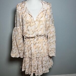 Buddy Love Cream and Gold Mini Dress Country Western style in Rodeo stretchy MD.